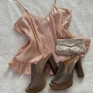 Anthropologie Pale Pink Sequin Tank